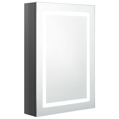 LED Bathroom Mirror Cabinet Shining Grey 50x13x70 cm