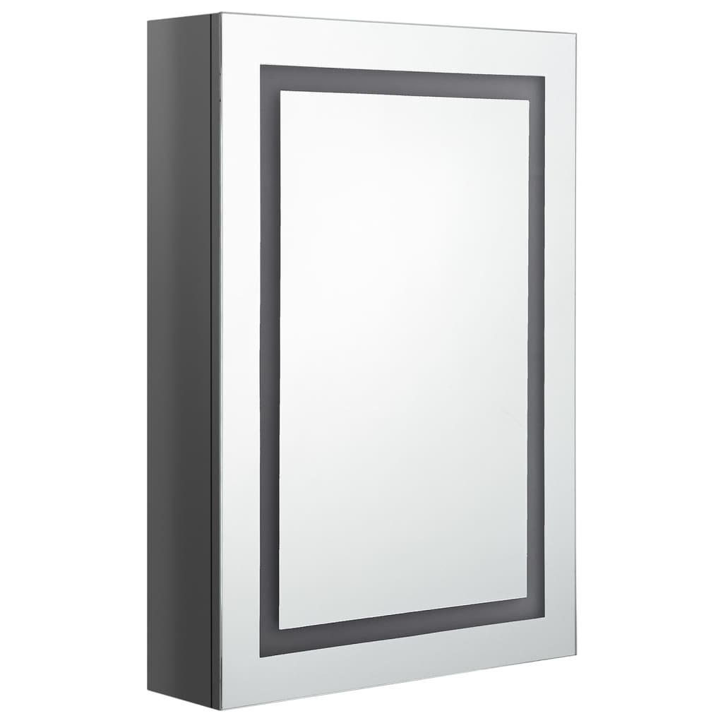 LED Bathroom Mirror Cabinet Shining Grey 50x13x70 cm