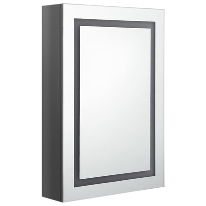 LED Bathroom Mirror Cabinet Shining Grey 50x13x70 cm