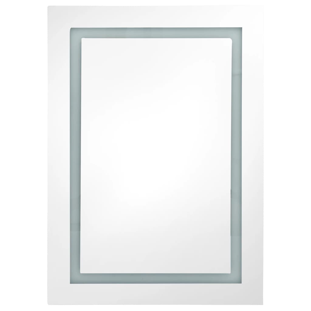LED Bathroom Mirror Cabinet Shining Grey 50x13x70 cm