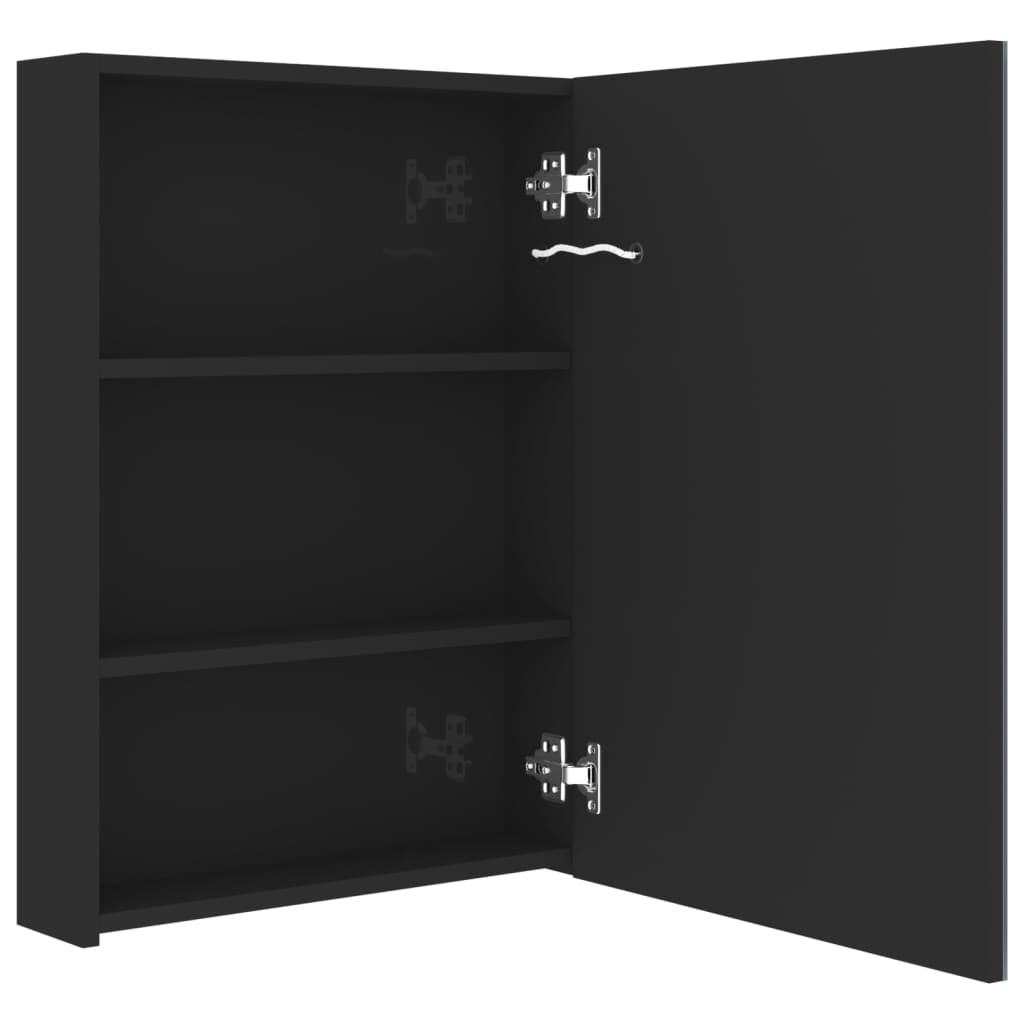 LED Bathroom Mirror Cabinet Shining Black 50x13x70 cm