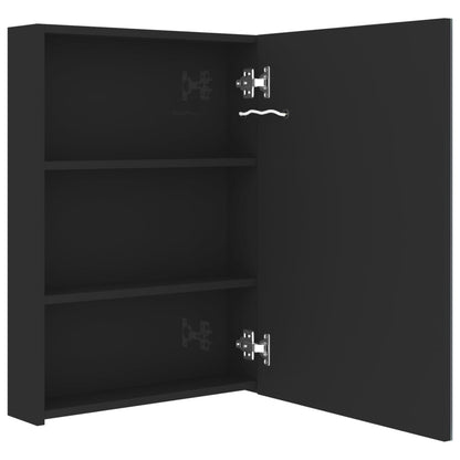 LED Bathroom Mirror Cabinet Shining Black 50x13x70 cm