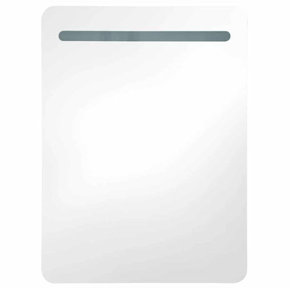 LED Bathroom Mirror Cabinet Shining Grey 60x11x80 cm