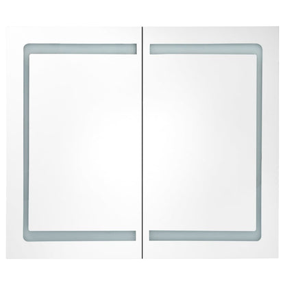 LED Bathroom Mirror Cabinet Concrete Grey 80x12x68 cm