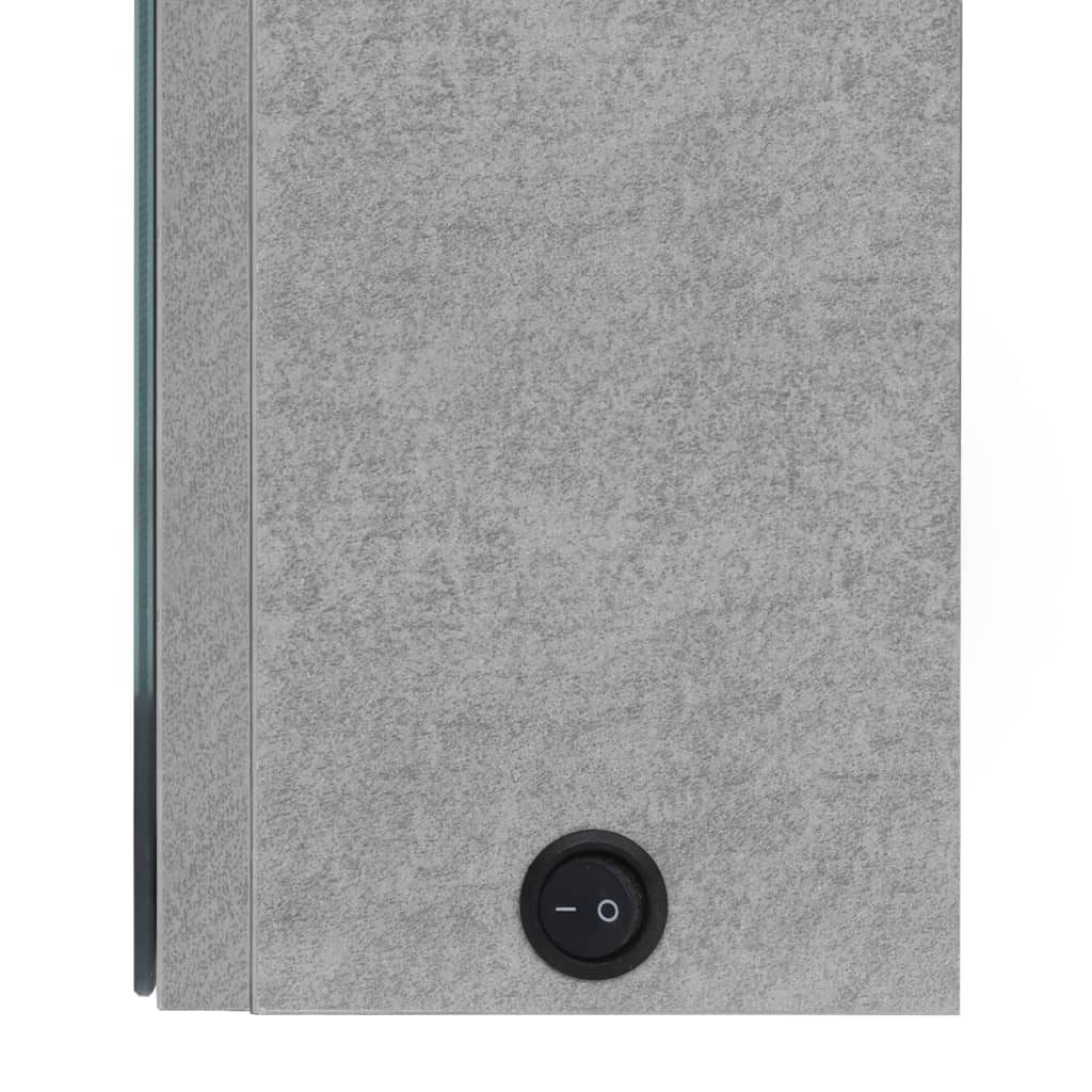 LED Bathroom Mirror Cabinet Concrete Grey 80x12x68 cm