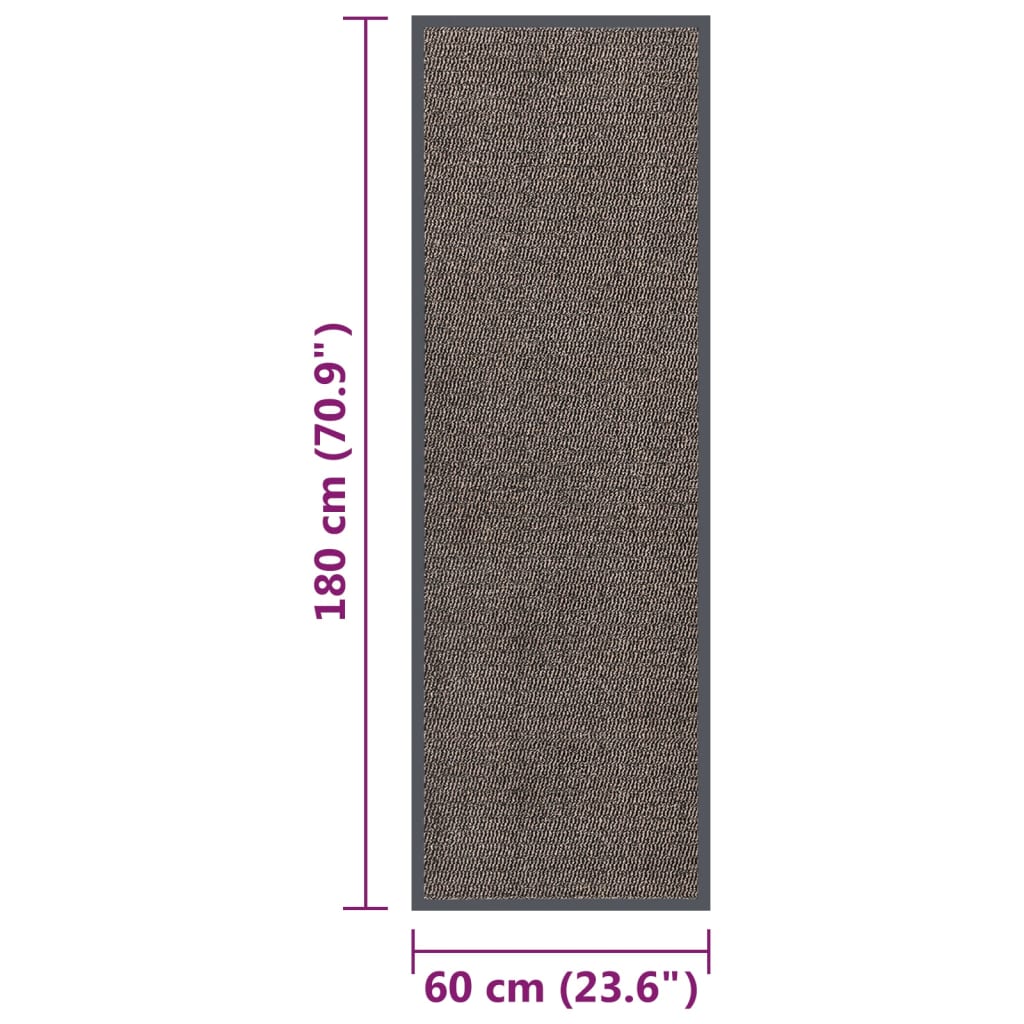 Doormat Tufted 60x180 cm Dark Brown
