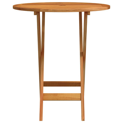 Folding Garden Table Ø60x75 cm Solid Eucalyptus Wood