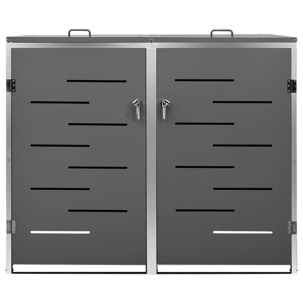 Double Wheelie Bin Shed 138x77.5x112.5 cm Stainless Steel