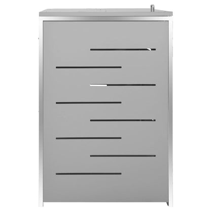 Quadruple Wheelie Bin Shed 276.5x77.5x112.5 cm Stainless Steel