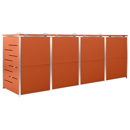 Quadruple Wheelie Bin Shed 276.5x77.5x112.5 cm Stainless Steel