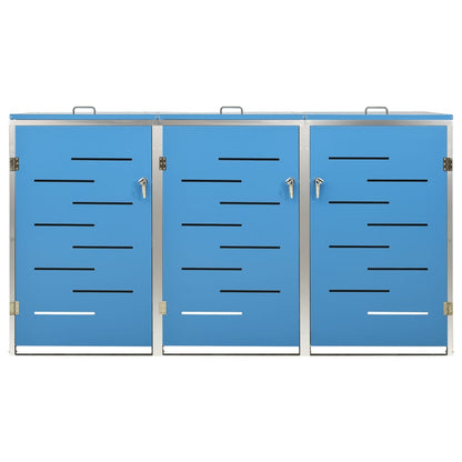 Triple Wheelie Bin Shed 207x77.5x112.5 cm Stainless Steel