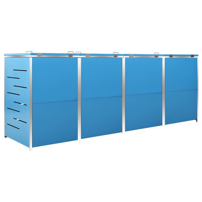 Quadruple Wheelie Bin Shed 276.5x77.5x112.5 cm Stainless Steel
