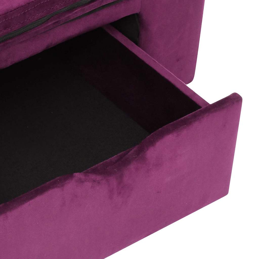 Dog Sofa with Drawer Burgundy 75x50x38 cm Plush