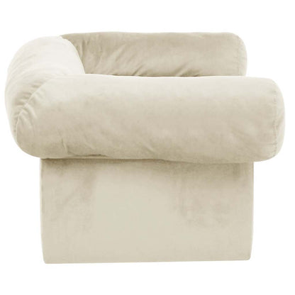 Dog Sofa with Drawer Cream 75x50x38 cm Plush