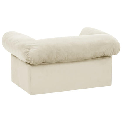 Dog Sofa with Drawer Cream 75x50x38 cm Plush