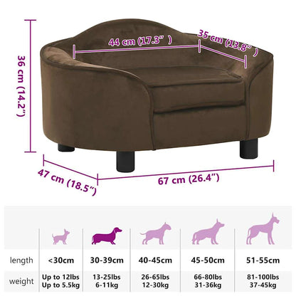 Dog Sofa Brown 67x47x36 cm Plush