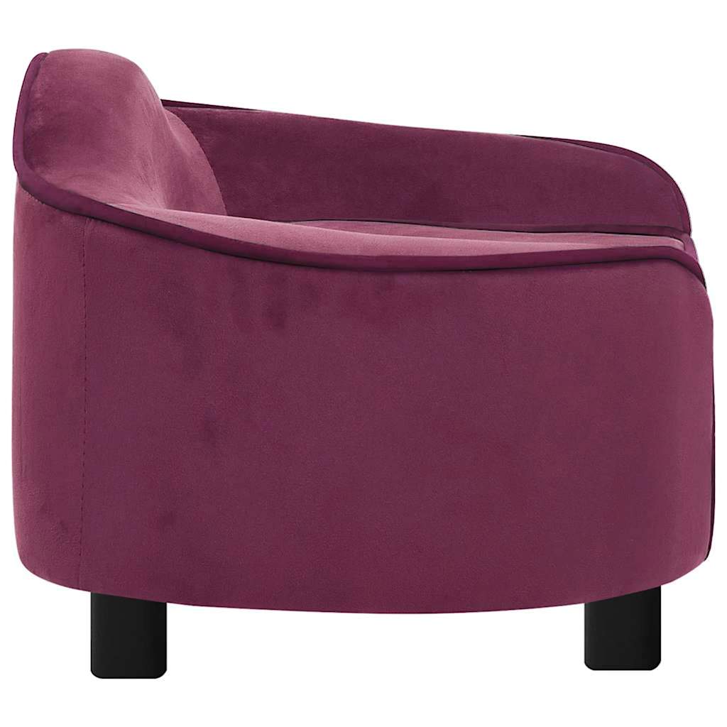Dog Sofa Burgundy 67x47x36 cm Plush