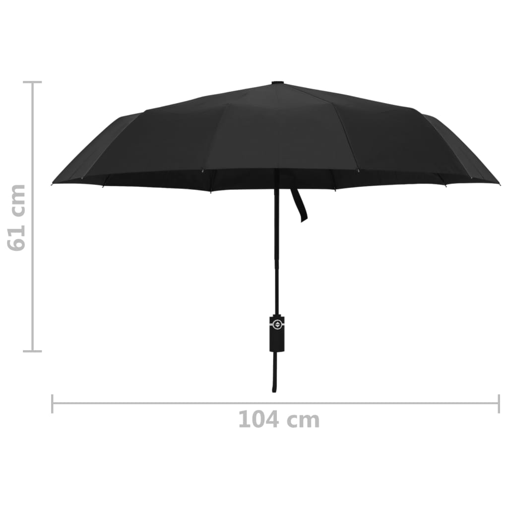 Automatic Folding Umbrella Black 104 cm
