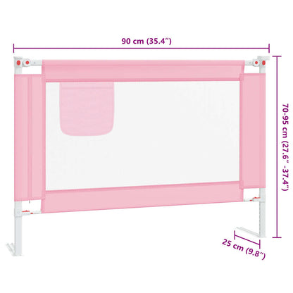 Toddler Safety Bed Rail Pink 90x25 cm Fabric