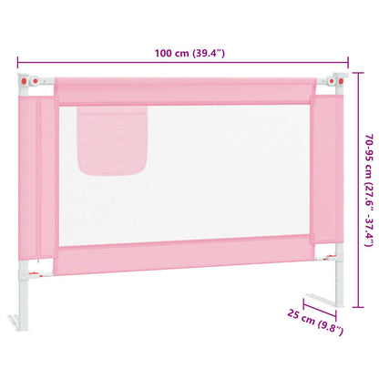Toddler Safety Bed Rail Pink 100x25 cm Fabric