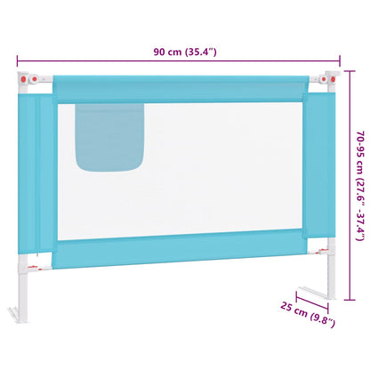 Toddler Safety Bed Rail Blue 90x25 cm Fabric