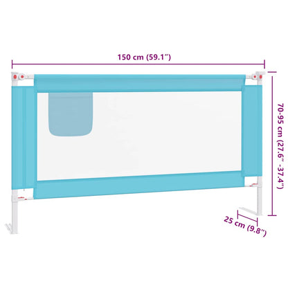 Toddler Safety Bed Rail Blue 150x25 cm Fabric