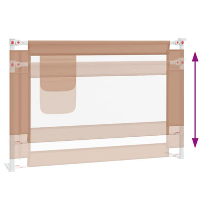 Toddler Safety Bed Rail Taupe 100x25 cm Fabric