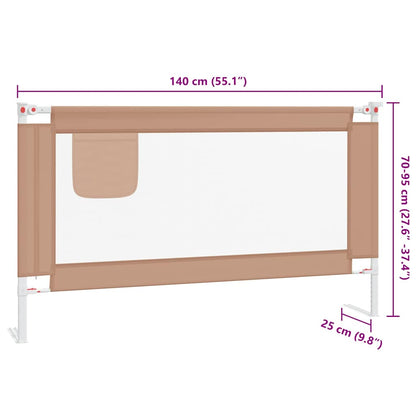Toddler Safety Bed Rail Taupe 140x25 cm Fabric