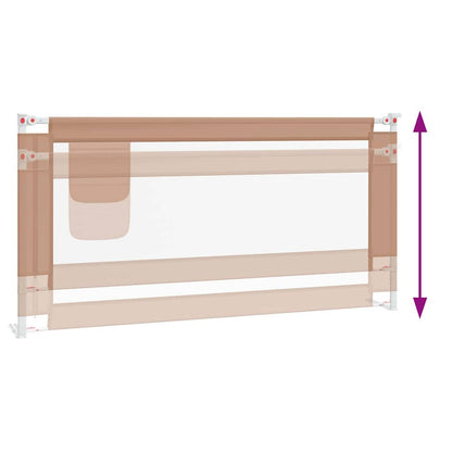 Toddler Safety Bed Rail Taupe 180x25 cm Fabric