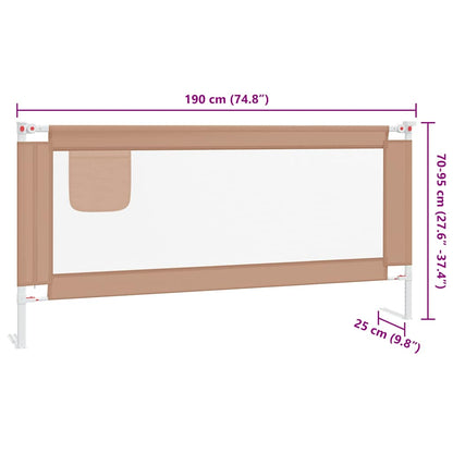 Toddler Safety Bed Rail Taupe 190x25 cm Fabric