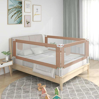 Toddler Safety Bed Rail Taupe 190x25 cm Fabric