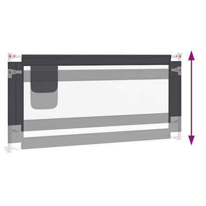 Toddler Safety Bed Rail Dark Grey 190x25 cm Fabric