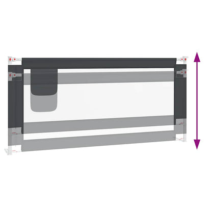 Toddler Safety Bed Rail Dark Grey 200x25 cm Fabric