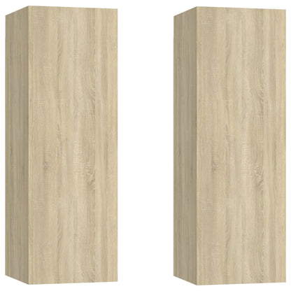 TV Cabinets 2 pcs Sonoma Oak 30.5x30x90 cm Engineered Wood