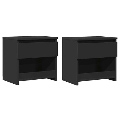 Bedside Cabinets 2 pcs Black 40x30x39 cm Engineered Wood