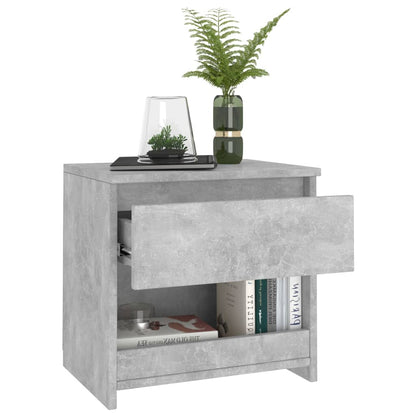 Bedside Cabinets 2 pcs Concrete Grey 40x30x39 cm Engineered Wood