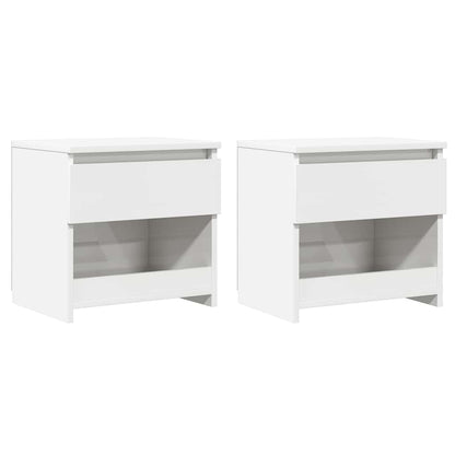Bedside Cabinets 2 pcs High Gloss White 40x30x39 cm Engineered Wood