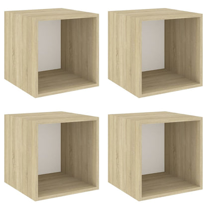 Wall Cabinets 4 pcs White and Sonoma Oak 37x37x37 cm Engineered Wood