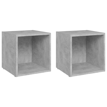 TV Cabinets 2 pcs Concrete Grey 37x35x37 cm Engineered Wood