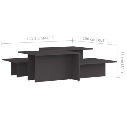 Coffee Tables 2 pcs Grey 111.5x50x33 cm Engineered Wood