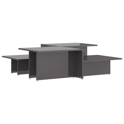 Coffee Tables 2 pcs High Gloss Grey 111.5x50x33 cm Engineered Wood
