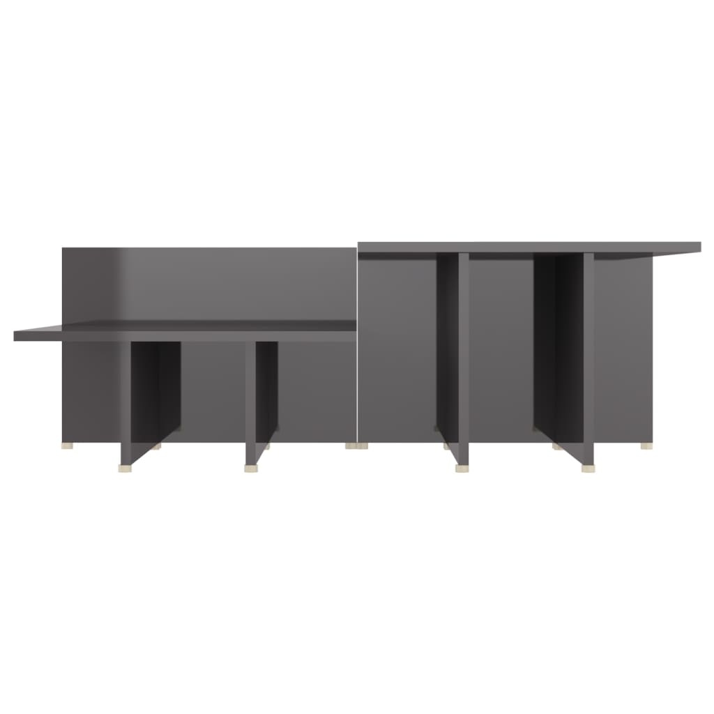 Coffee Tables 2 pcs High Gloss Grey 111.5x50x33 cm Engineered Wood