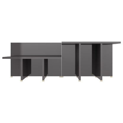 Coffee Tables 2 pcs High Gloss Grey 111.5x50x33 cm Engineered Wood
