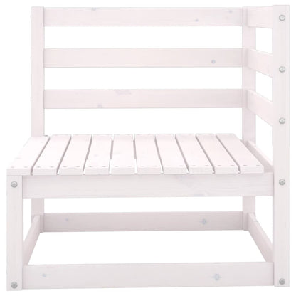 Garden Corner Sofa White Solid Wood Pine