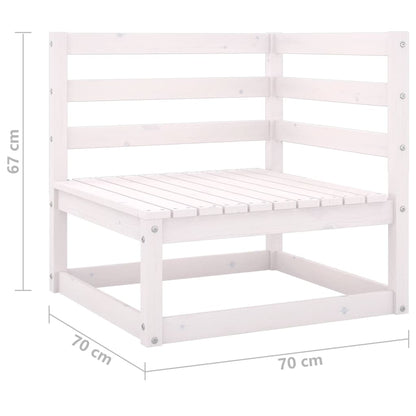 Garden Corner Sofa White Solid Wood Pine