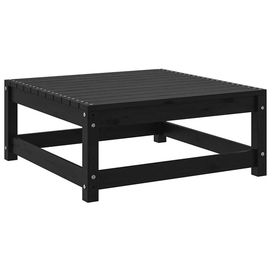 Garden Footstool 70x70x30 cm Black Solid Wood Pine