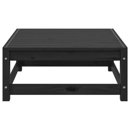 Garden Footstool 70x70x30 cm Black Solid Wood Pine
