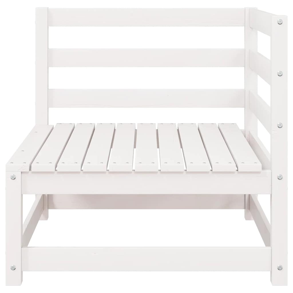 Garden Corner Sofas 2 pcs White Solid Wood Pine
