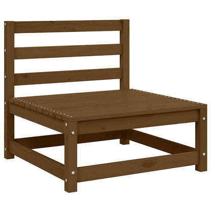 Garden Middle Sofas 2 pcs Honey Brown Solid Wood Pine