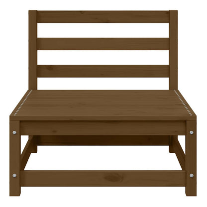 Garden Middle Sofas 2 pcs Honey Brown Solid Wood Pine